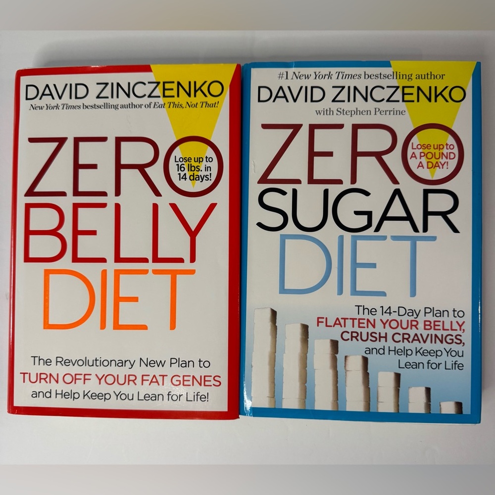 David Zinczenko Zero Belly (2014) & Sugar (2016) Diet, 2 Book Bundle